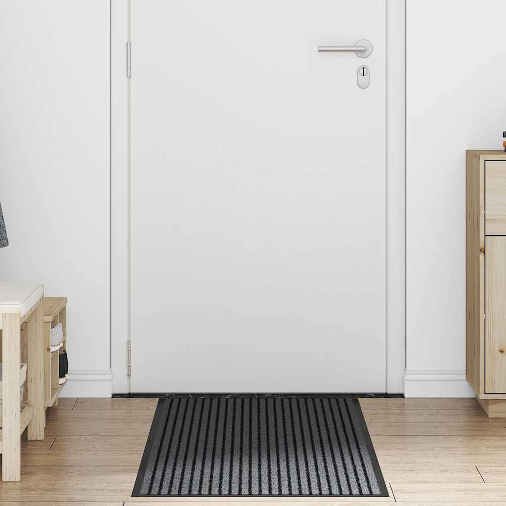 Doormat Stripe Black And Grey